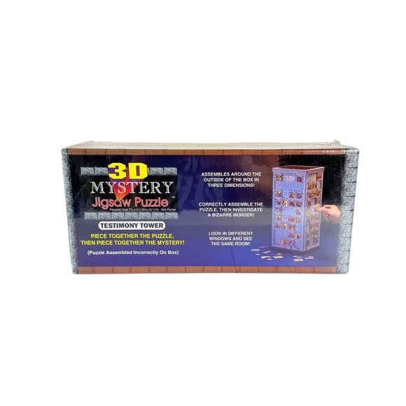 Crime Murder Mystery Game VTG 1994 3D Jigsaw Puzzle Testimony Tower Board Game - Picture 2 of 11